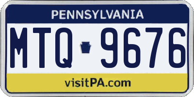 PA license plate MTQ9676