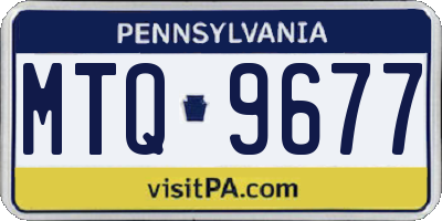 PA license plate MTQ9677