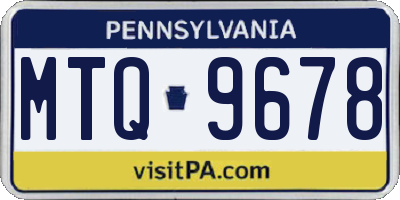 PA license plate MTQ9678