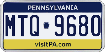 PA license plate MTQ9680