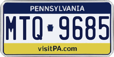 PA license plate MTQ9685