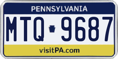 PA license plate MTQ9687