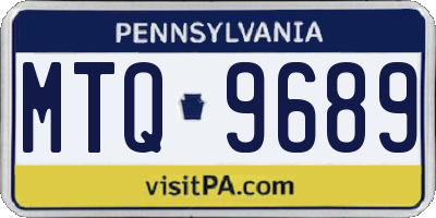 PA license plate MTQ9689
