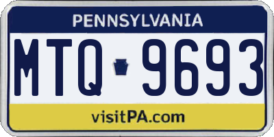 PA license plate MTQ9693