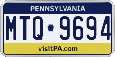 PA license plate MTQ9694