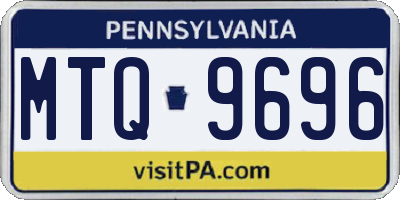 PA license plate MTQ9696
