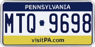PA license plate MTQ9698