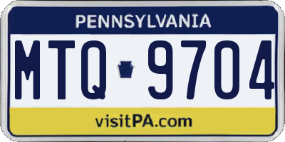 PA license plate MTQ9704