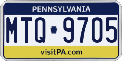 PA license plate MTQ9705