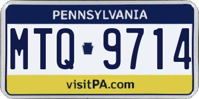 PA license plate MTQ9714