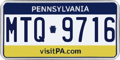 PA license plate MTQ9716