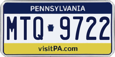 PA license plate MTQ9722