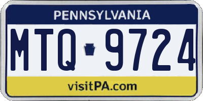 PA license plate MTQ9724