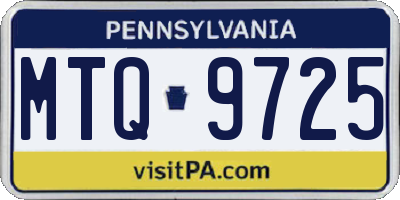 PA license plate MTQ9725