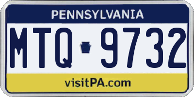 PA license plate MTQ9732