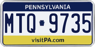 PA license plate MTQ9735
