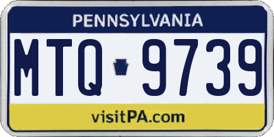 PA license plate MTQ9739