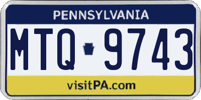 PA license plate MTQ9743