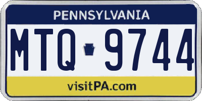 PA license plate MTQ9744