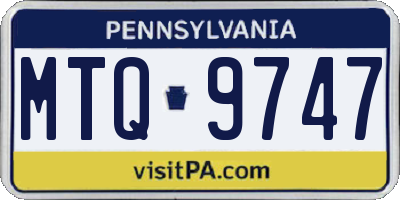 PA license plate MTQ9747
