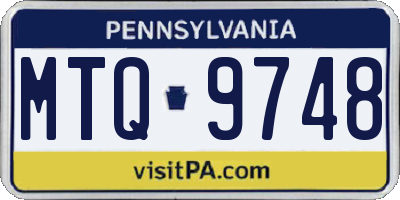 PA license plate MTQ9748