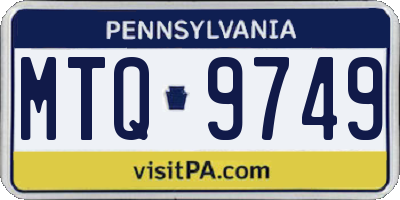 PA license plate MTQ9749