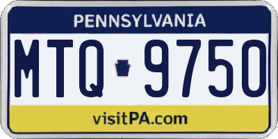 PA license plate MTQ9750