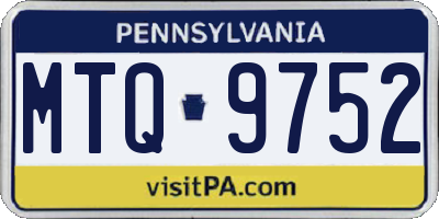 PA license plate MTQ9752