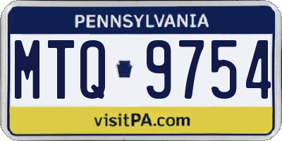 PA license plate MTQ9754