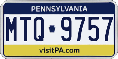 PA license plate MTQ9757