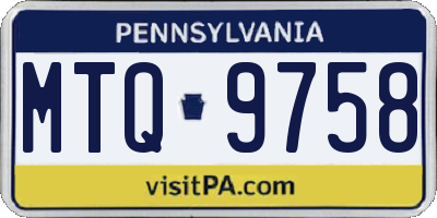 PA license plate MTQ9758