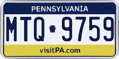 PA license plate MTQ9759
