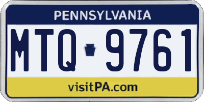 PA license plate MTQ9761