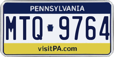 PA license plate MTQ9764