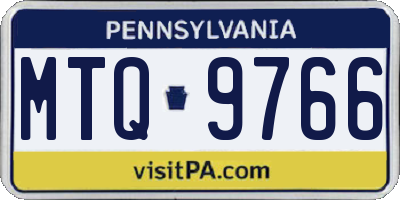 PA license plate MTQ9766
