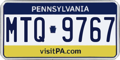 PA license plate MTQ9767