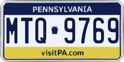 PA license plate MTQ9769