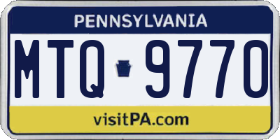 PA license plate MTQ9770