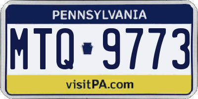 PA license plate MTQ9773