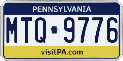 PA license plate MTQ9776