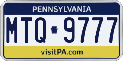 PA license plate MTQ9777