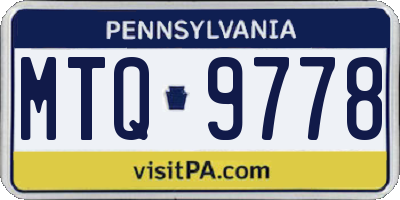 PA license plate MTQ9778