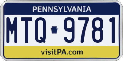 PA license plate MTQ9781
