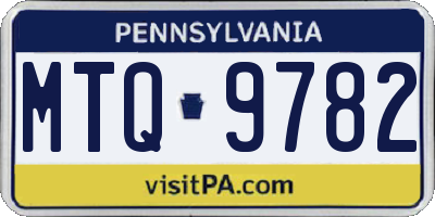 PA license plate MTQ9782