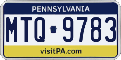 PA license plate MTQ9783
