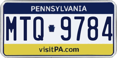 PA license plate MTQ9784