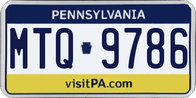PA license plate MTQ9786