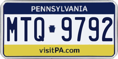 PA license plate MTQ9792