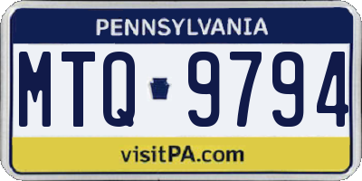 PA license plate MTQ9794