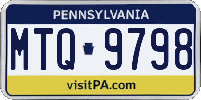 PA license plate MTQ9798